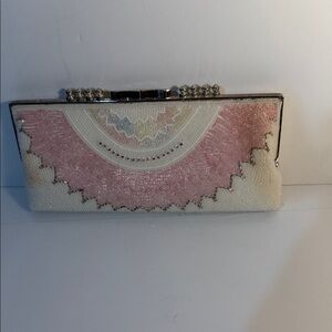Elegant Pink and Cream Clutch